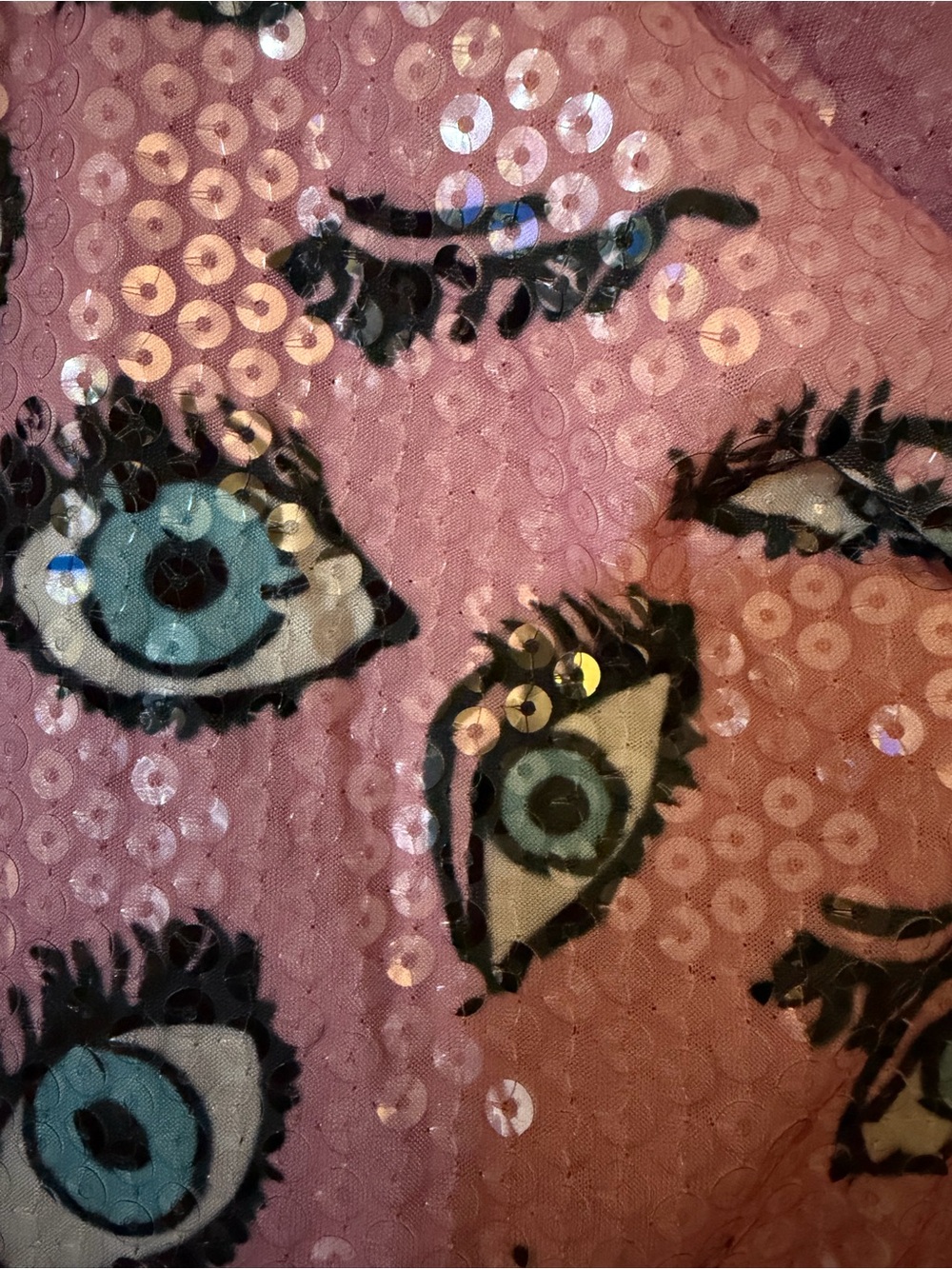 Pink Eye Print Ruffle Mini Dress - Picture 3 of 8
